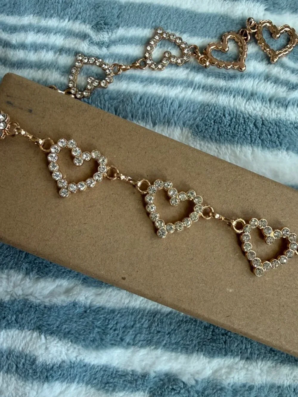 NEW Gold Rhinestone Heart Chain Belt